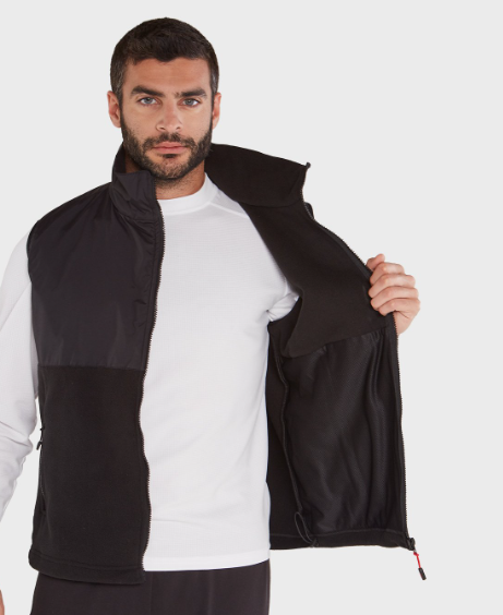 chaqueta sin mangas negra